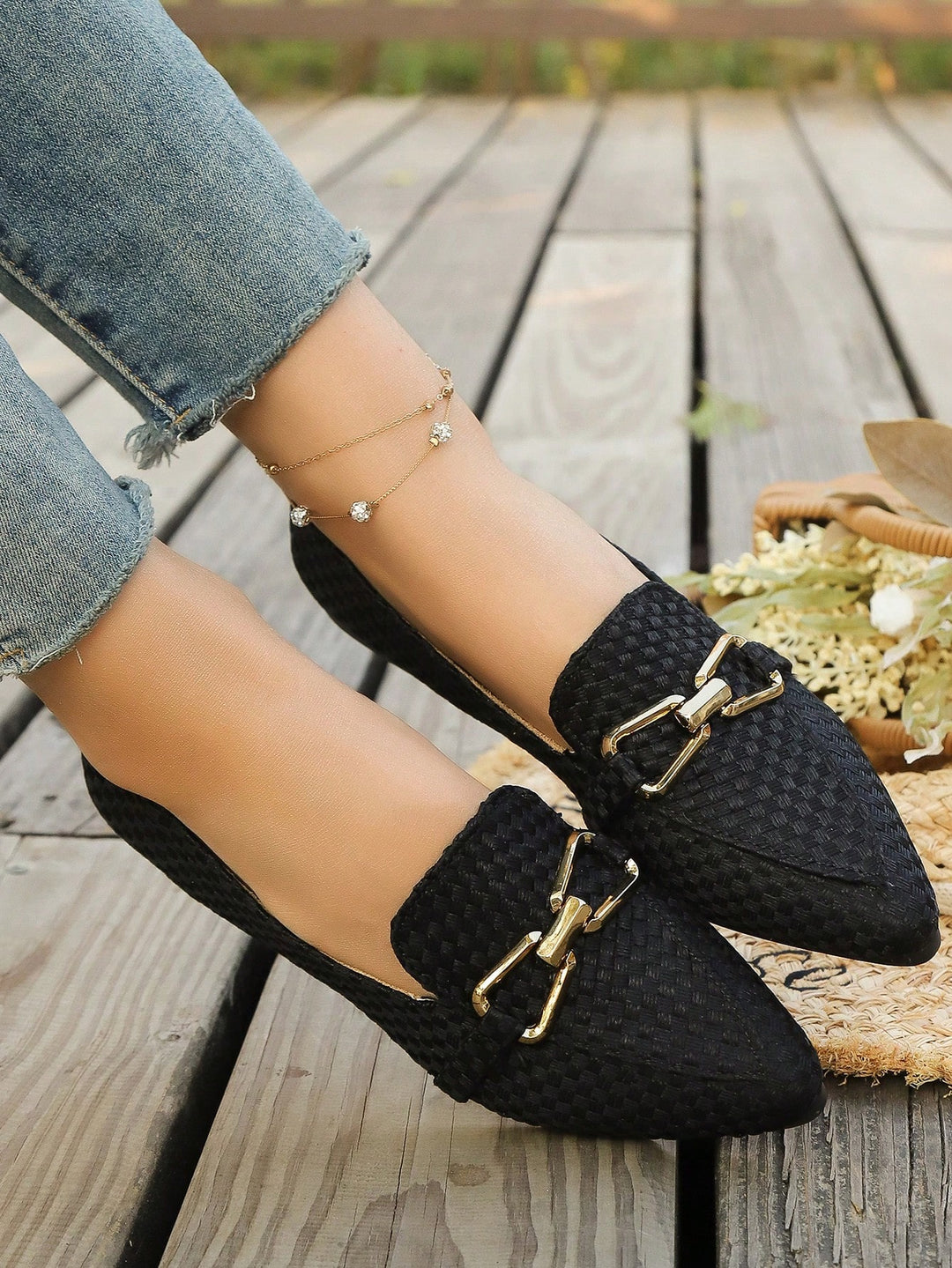 SHEIN balerina cipők, fekete