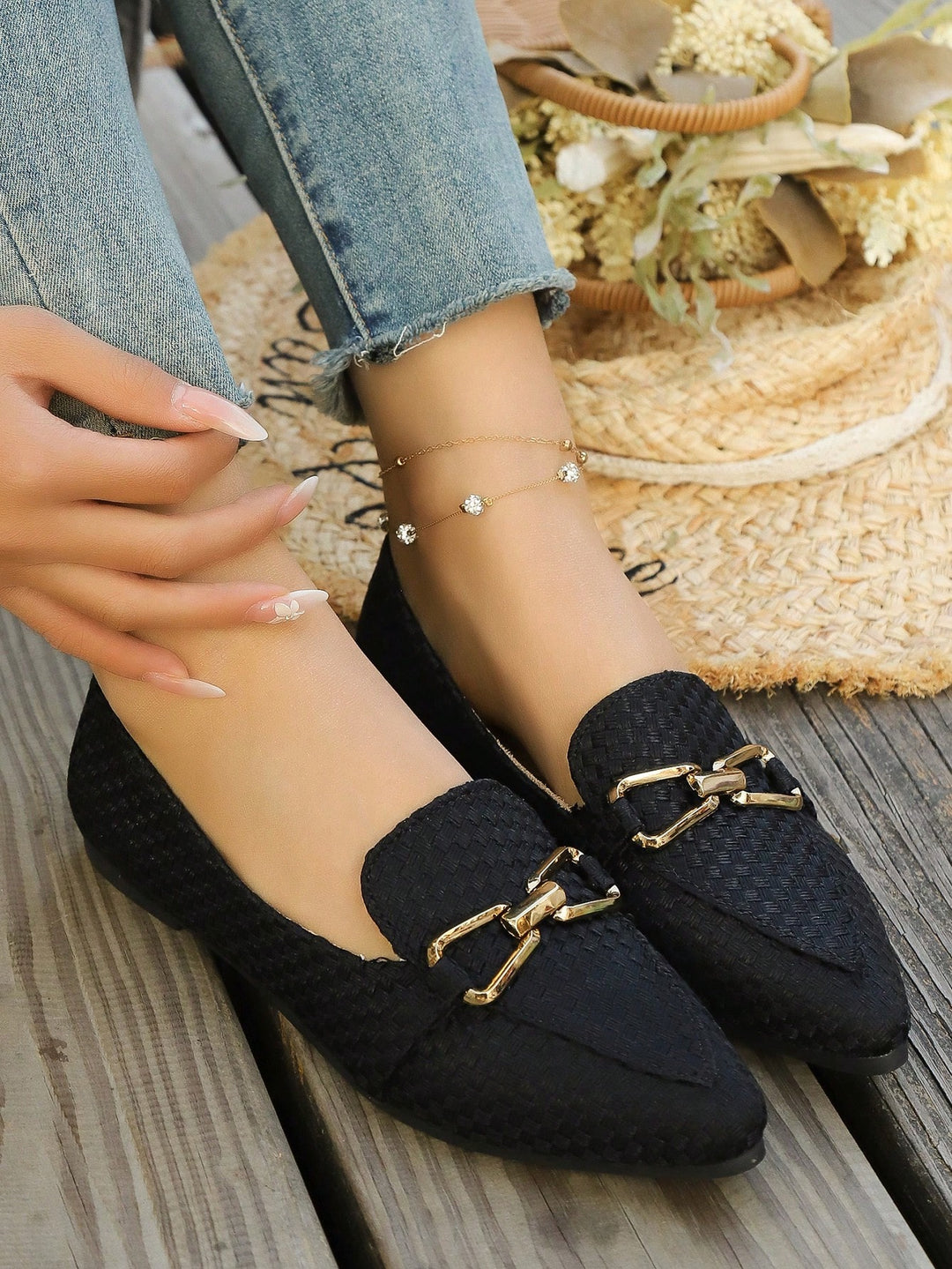 SHEIN balerina cipők, fekete