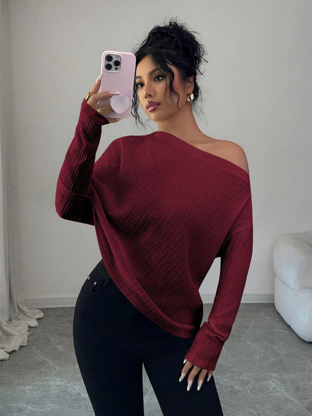 SHEIN póló, piros