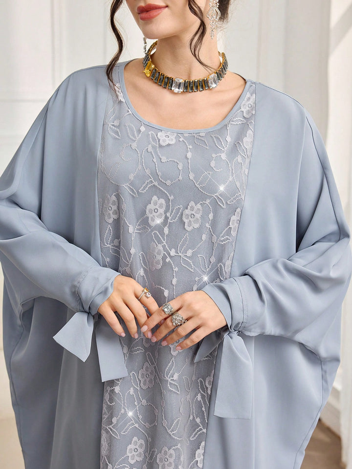 Set caftan și jalabiya SHEIN, albastru
