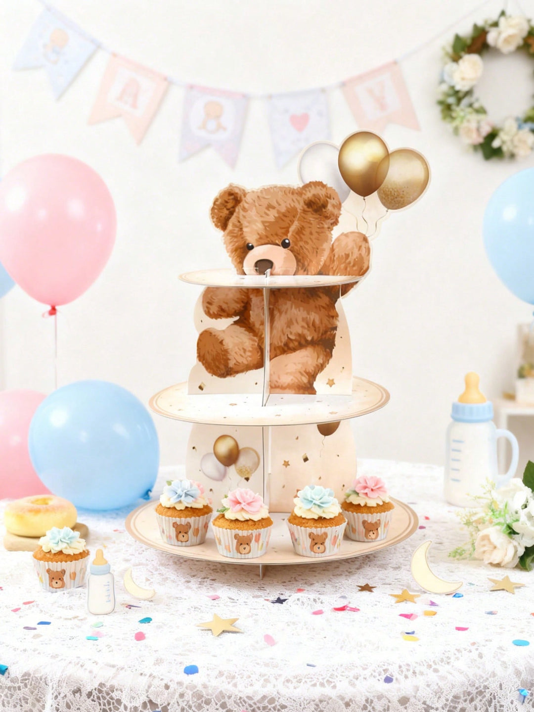 Suport pentru cupcakes SHEIN, mix culori