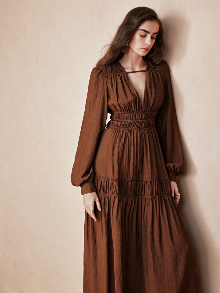 Rochie maxi SHEIN, maro