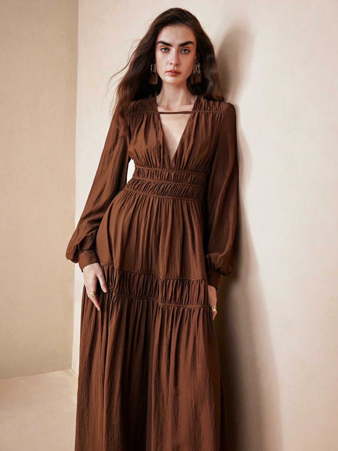 Rochie maxi SHEIN, maro