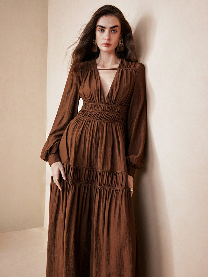 Rochie maxi SHEIN, maro