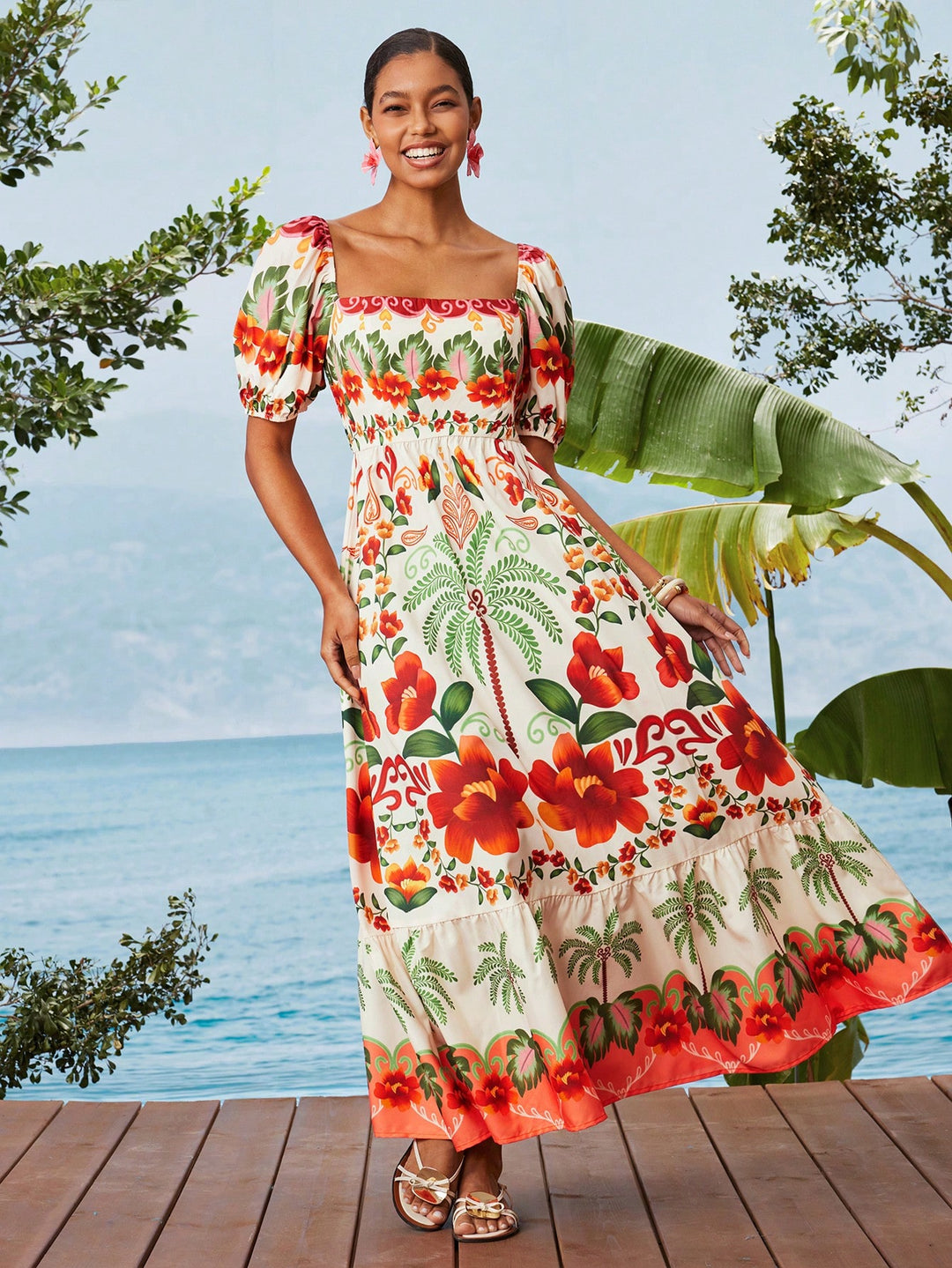 Rochie maxi SHEIN, mix culori