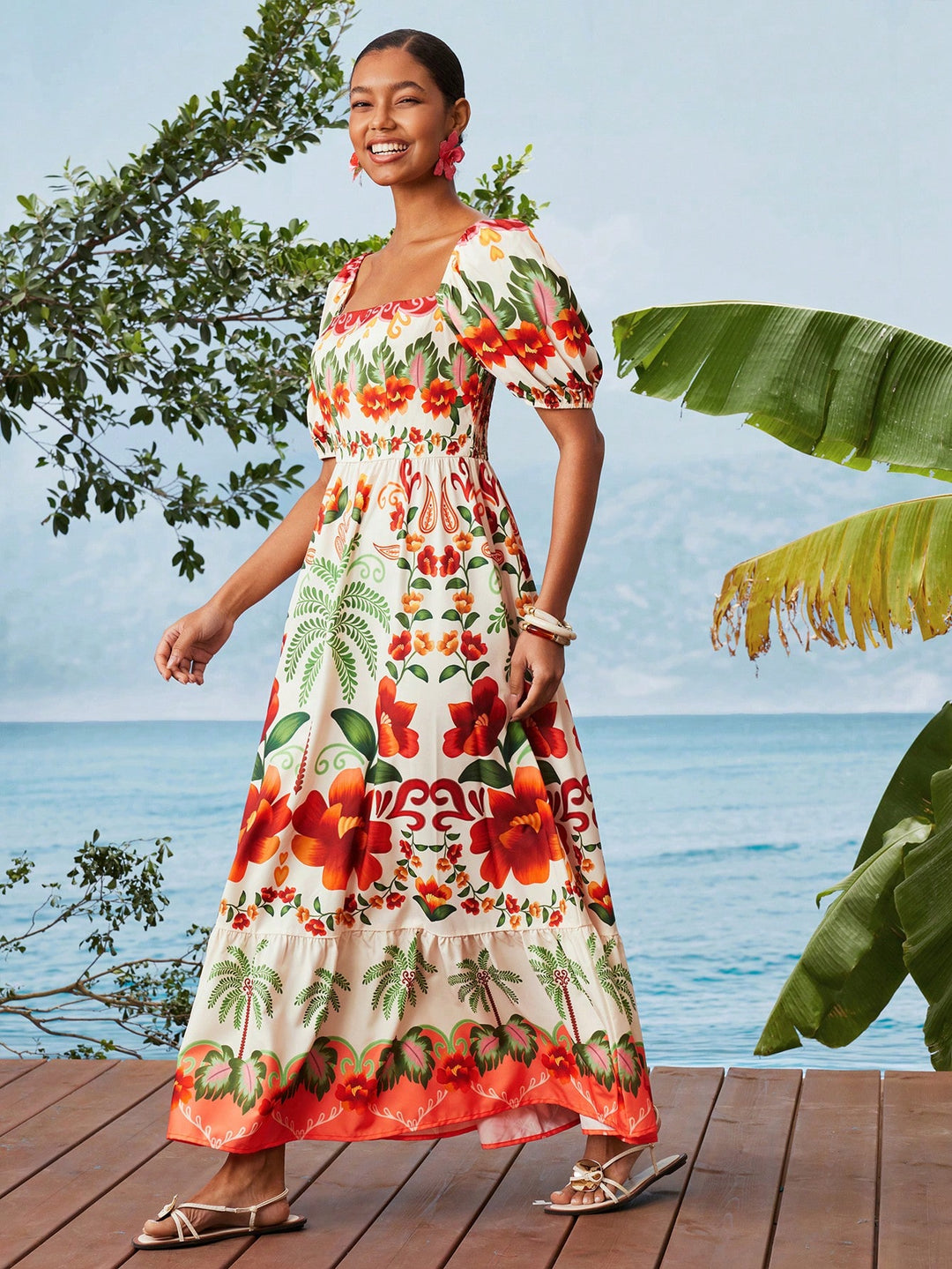 Rochie maxi SHEIN, mix culori