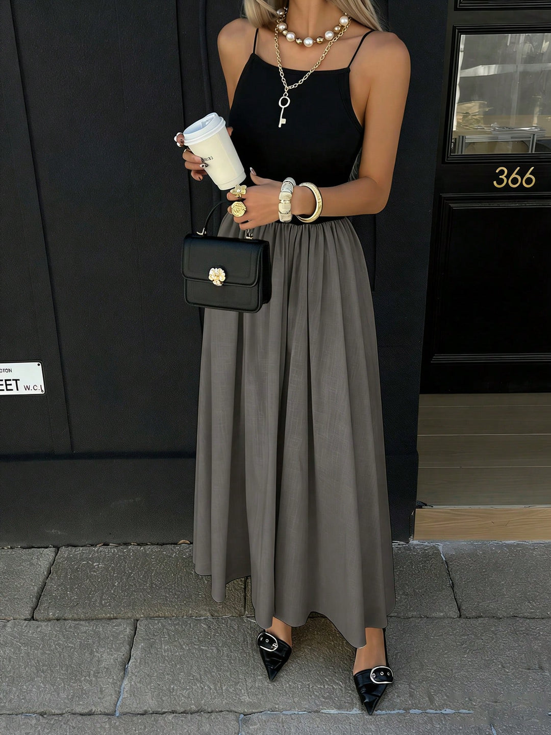 Rochie midi SHEIN, gri