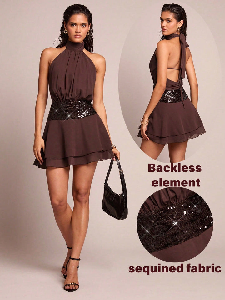 Rochie mini SHEIN, maro
