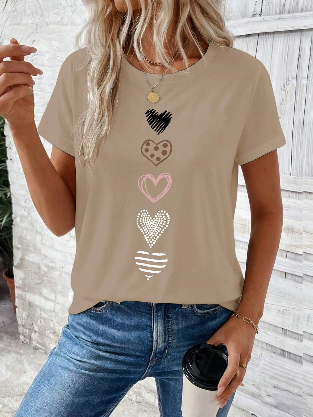 SHEIN póló, khaki
