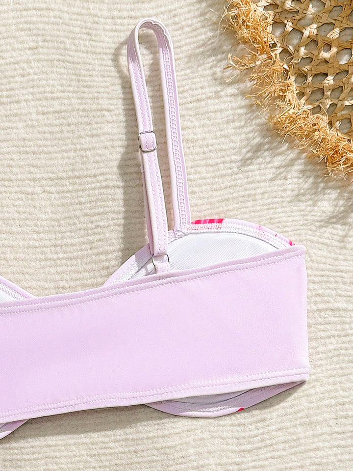 SHEIN bikinifelső és -alsó szett, rózsa