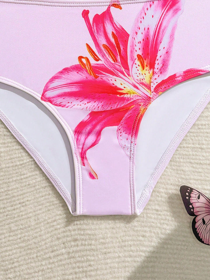 SHEIN bikinifelső és -alsó szett, rózsa