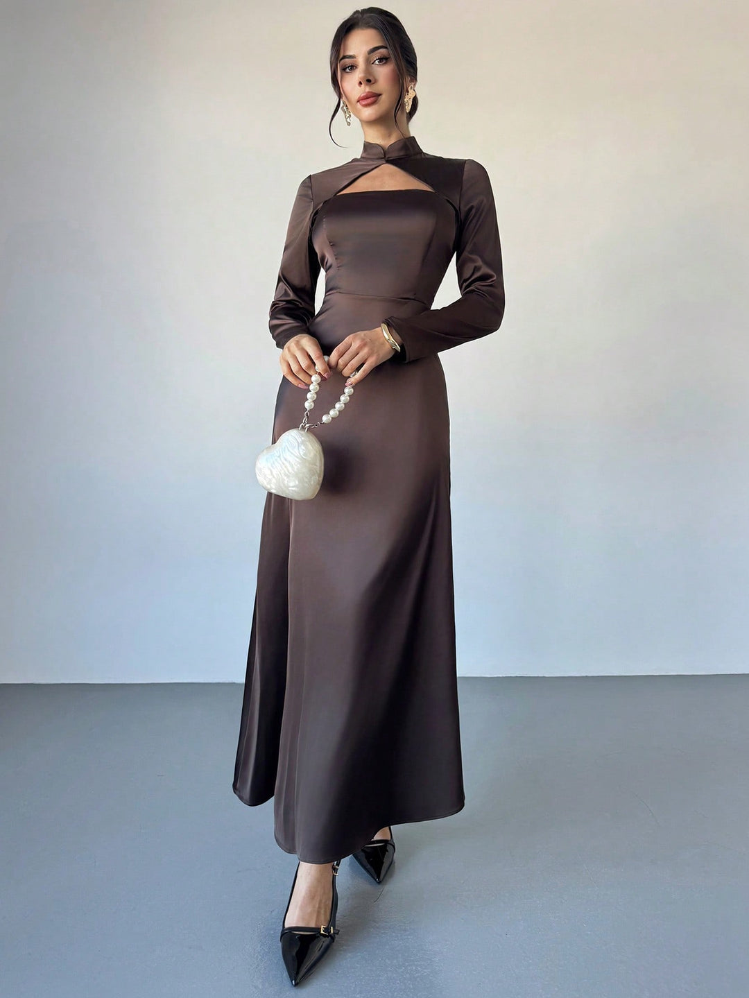 Rochie maxi SHEIN, maro