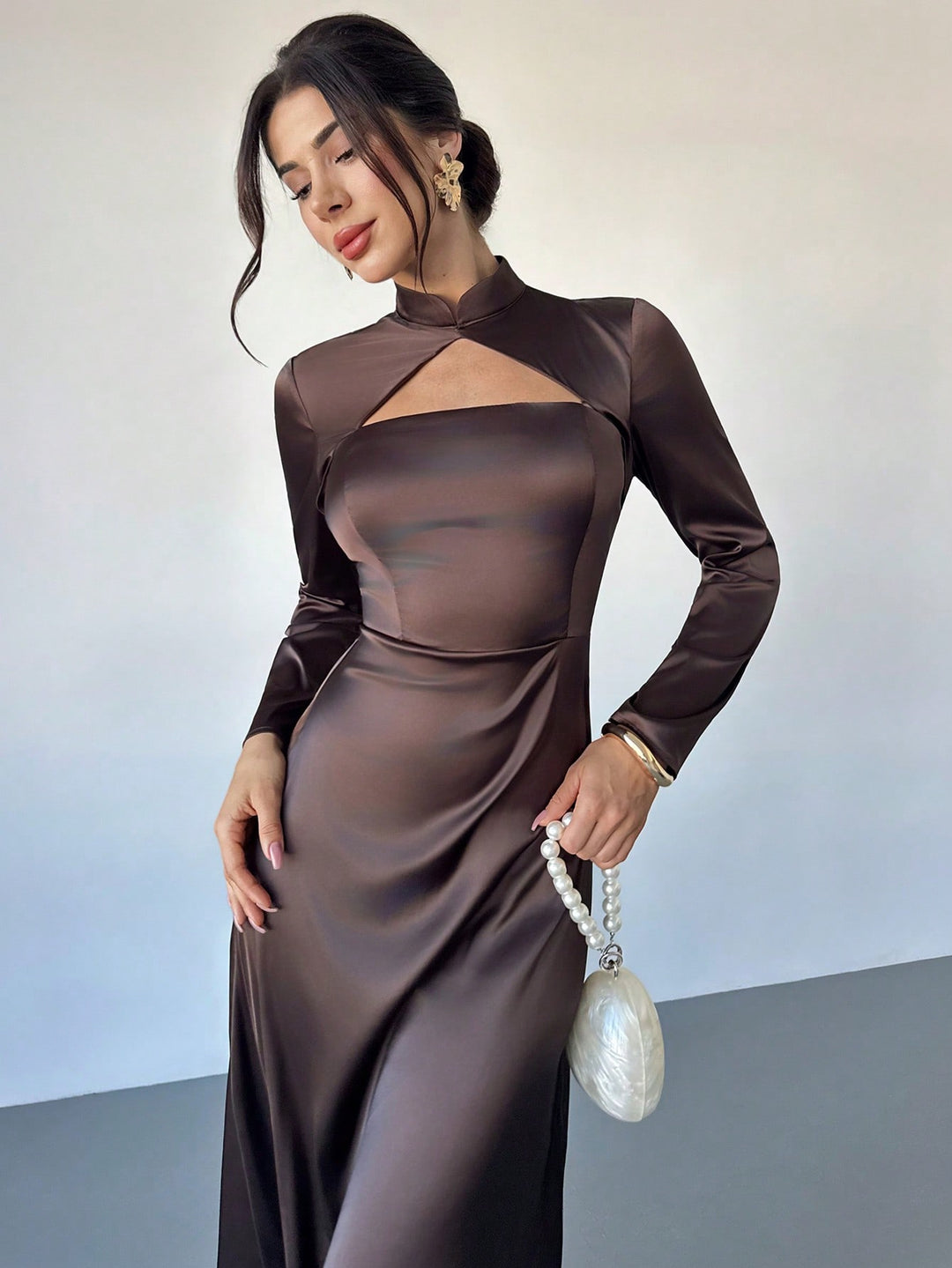 Rochie maxi SHEIN, maro