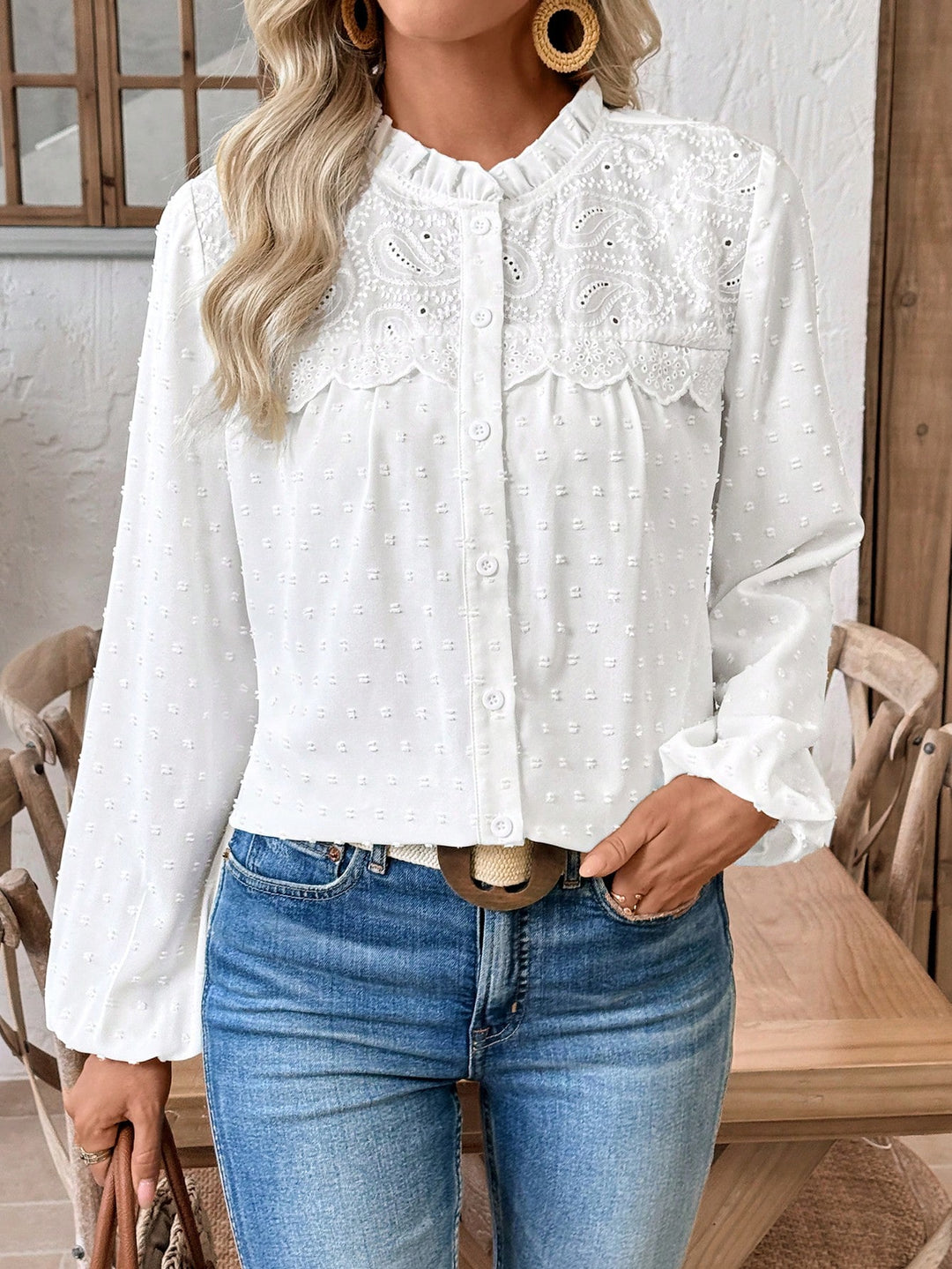 Bluza casual SHEIN, alb