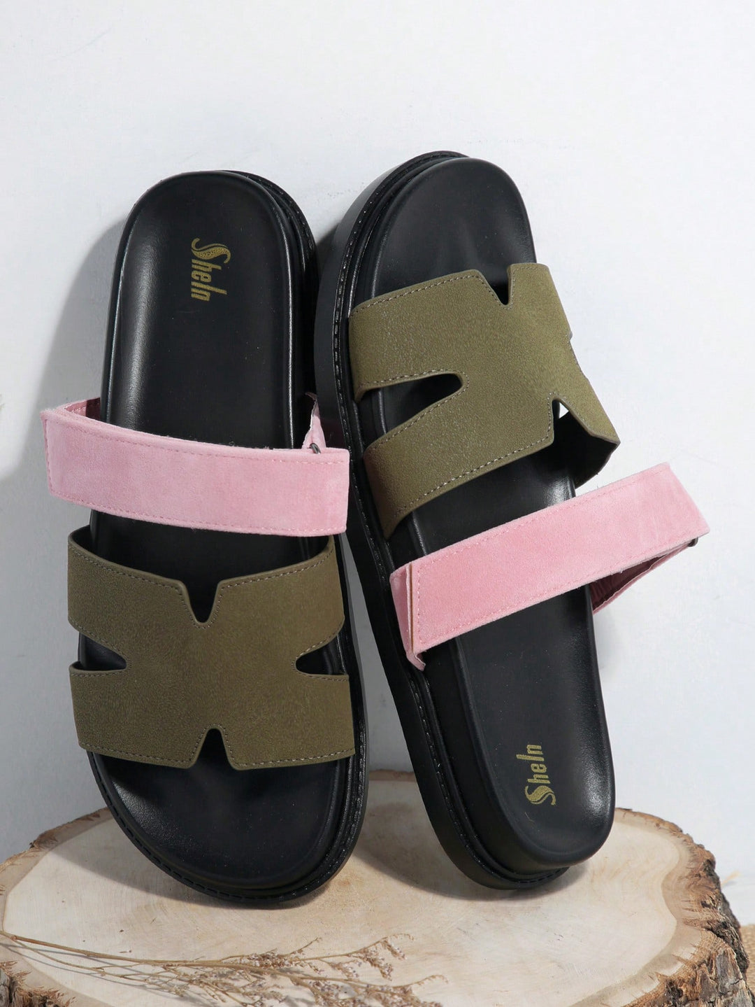 SHEIN szandál, khaki