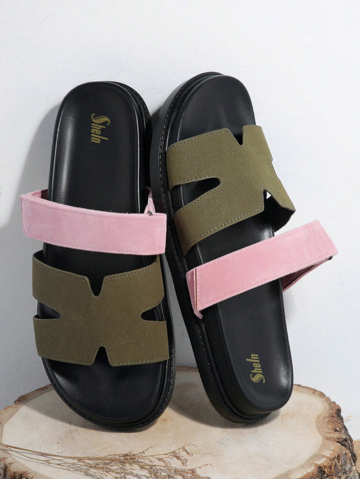 SHEIN szandál, khaki