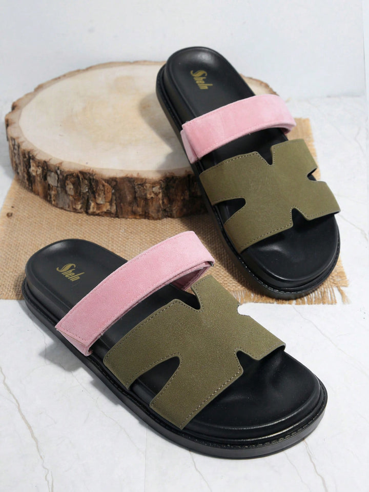 SHEIN szandál, khaki