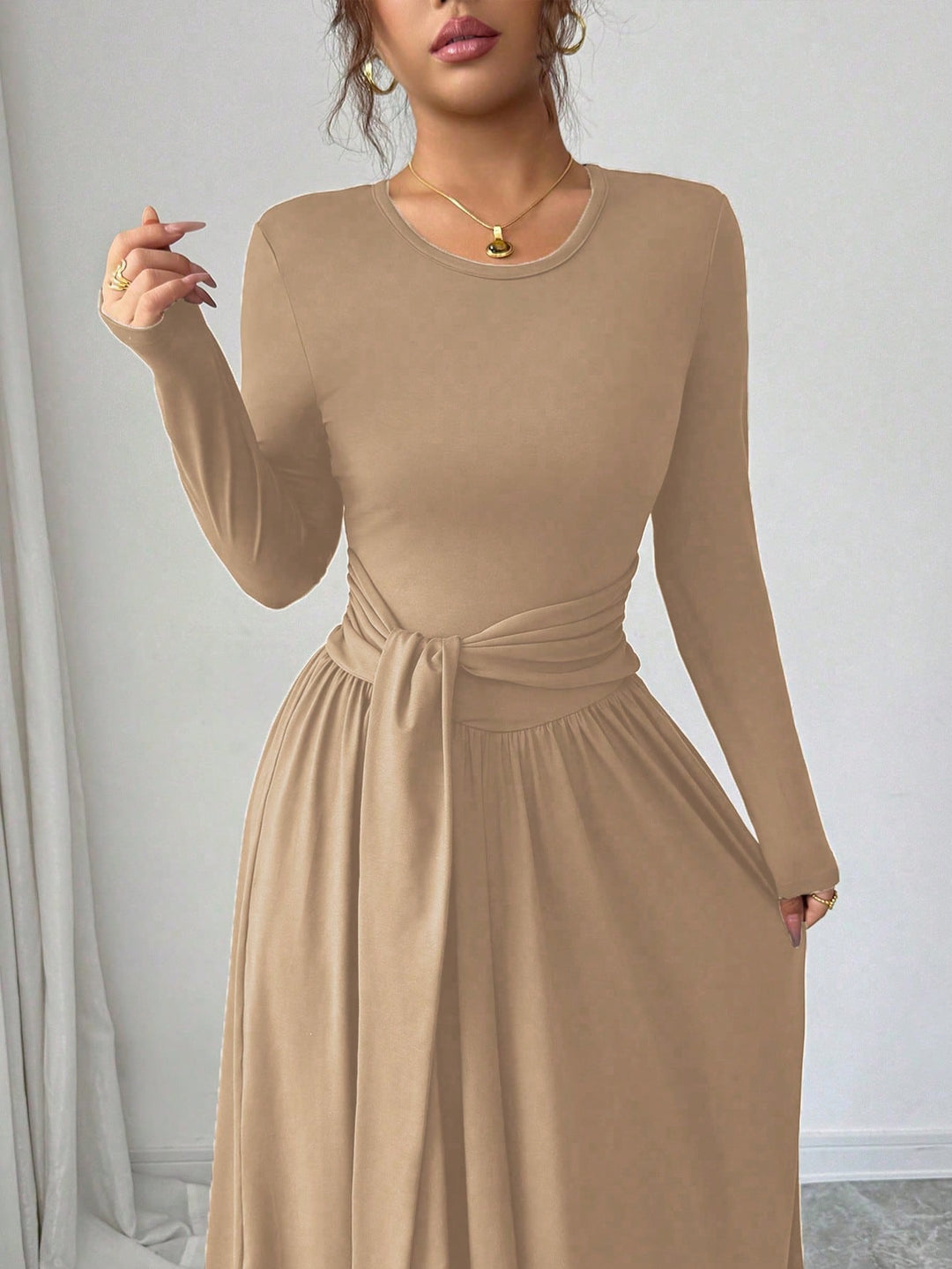 Rochie maxi SHEIN, kaki