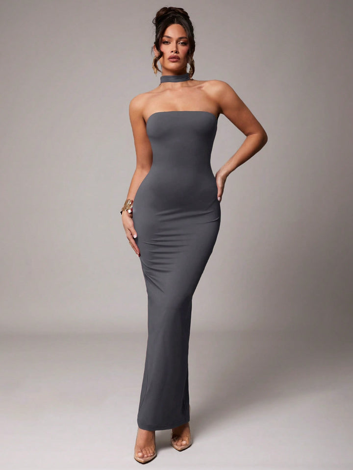 Rochie maxi SHEIN, gri