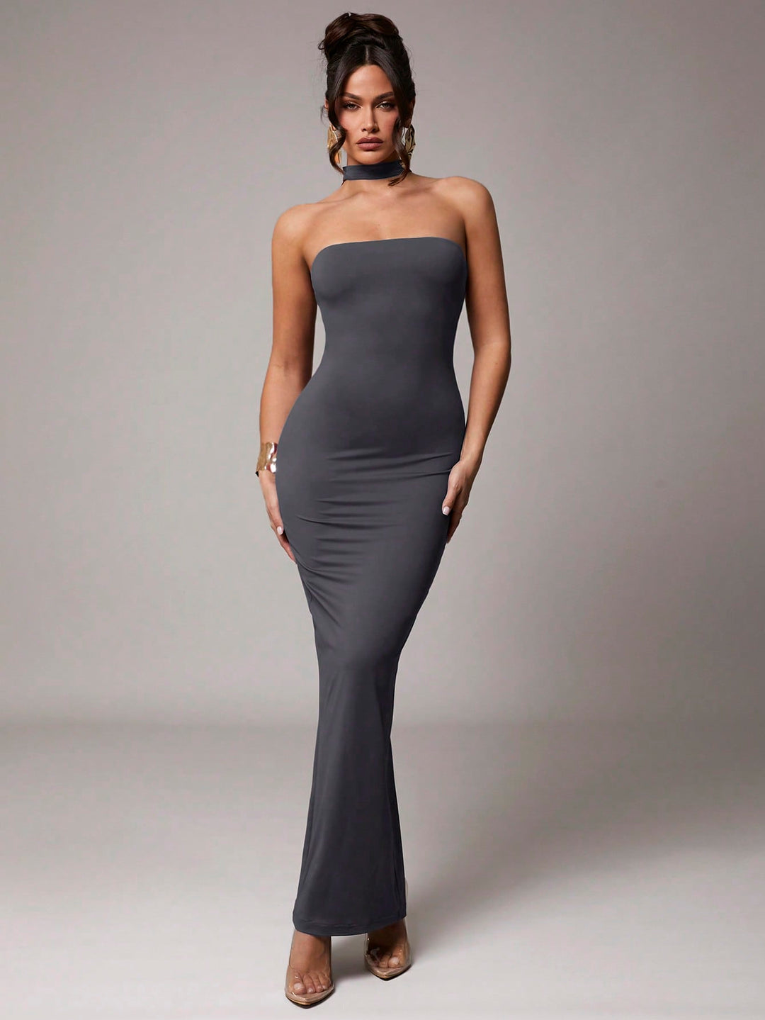 Rochie maxi SHEIN, gri