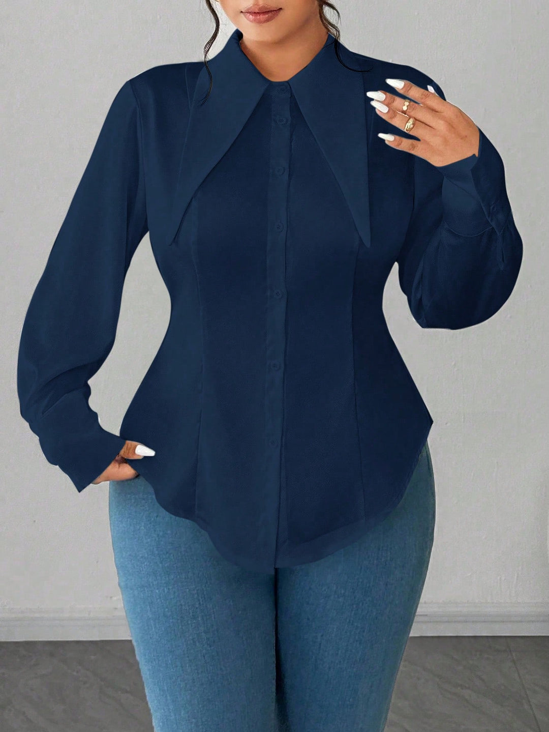 Cămașă SHEIN, albastru