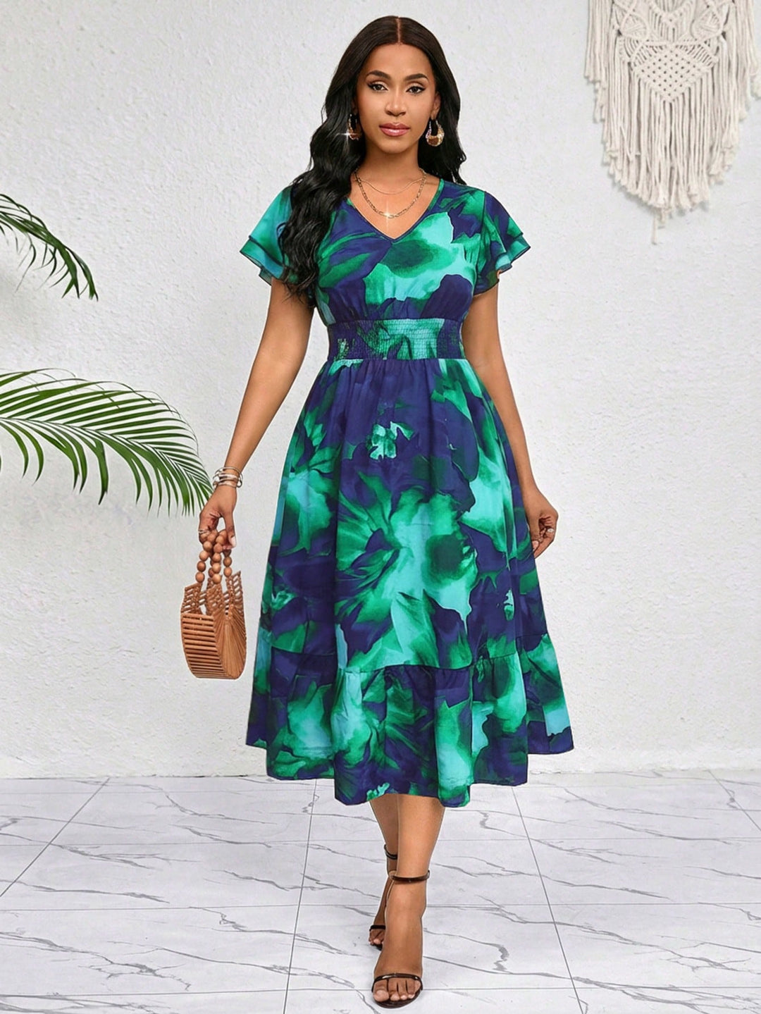 Rochie midi SHEIN, mix culori