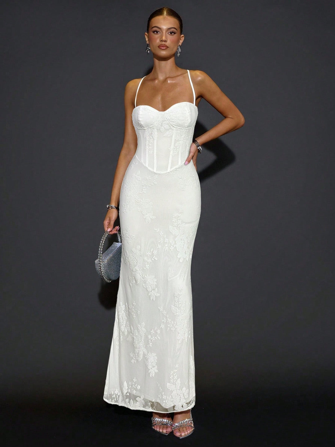 Rochie maxi SHEIN, alb