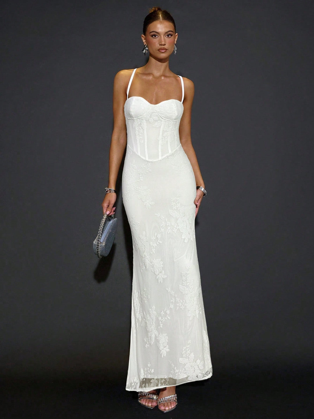 Rochie maxi SHEIN, alb