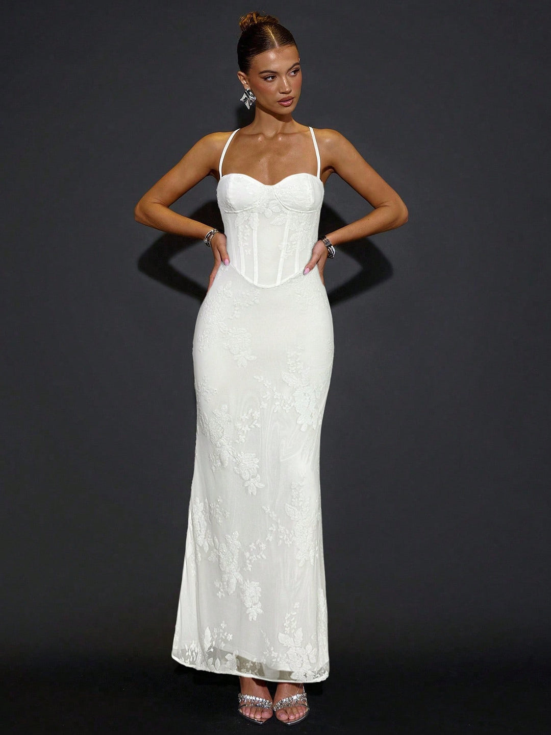 Rochie maxi SHEIN, alb