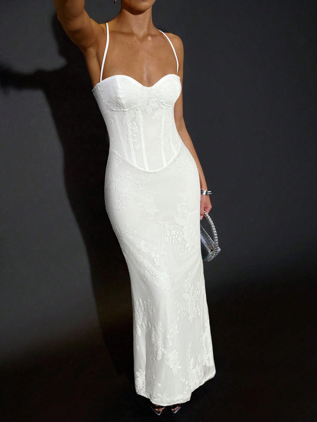Rochie maxi SHEIN, alb