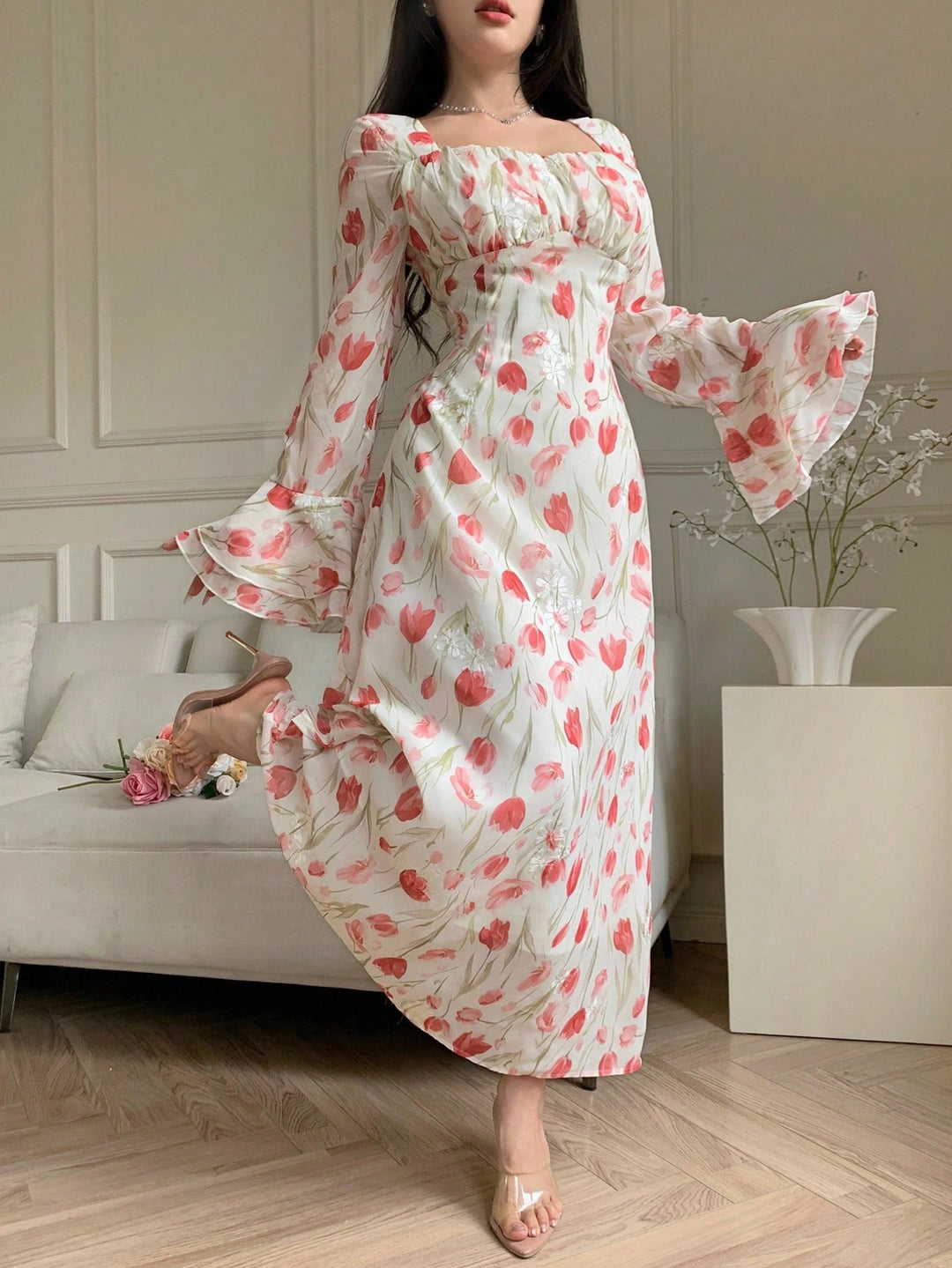 Rochie midi SHEIN, roz