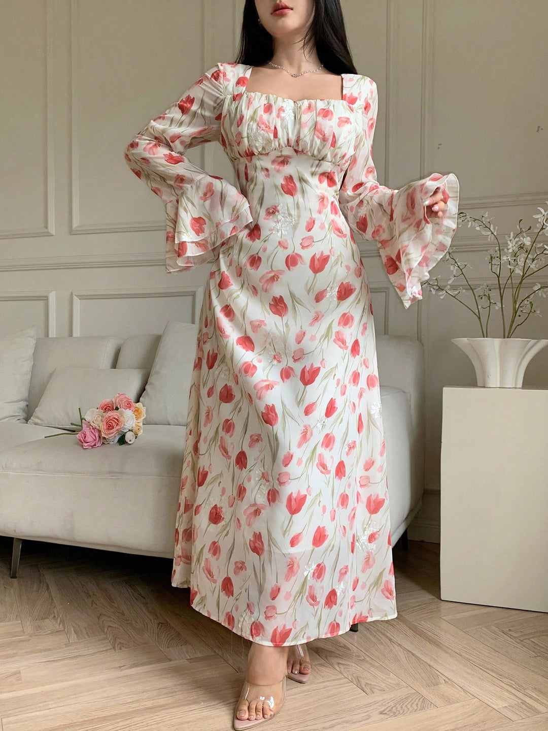 Rochie midi SHEIN, roz