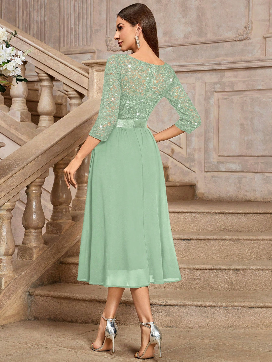 Rochie midi SHEIN, verde