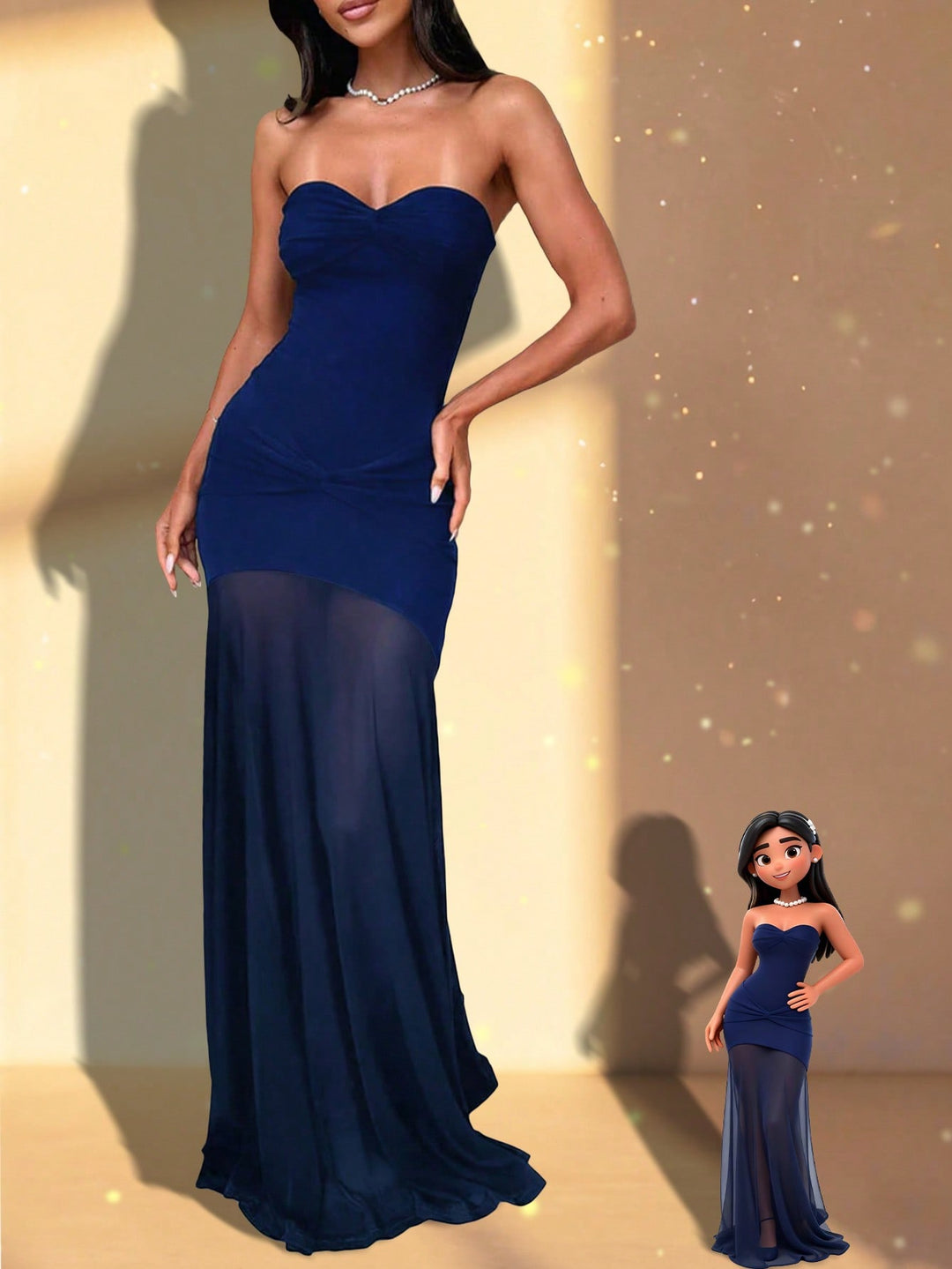 Rochie maxi SHEIN, albastru