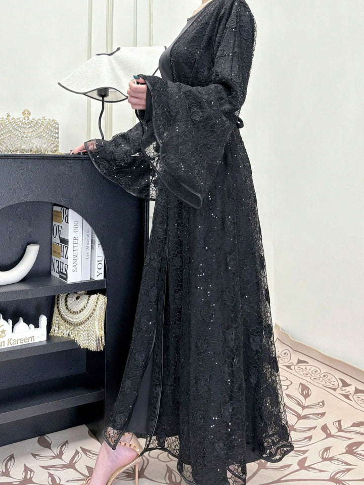 Set caftan și jalabiya SHEIN, negru