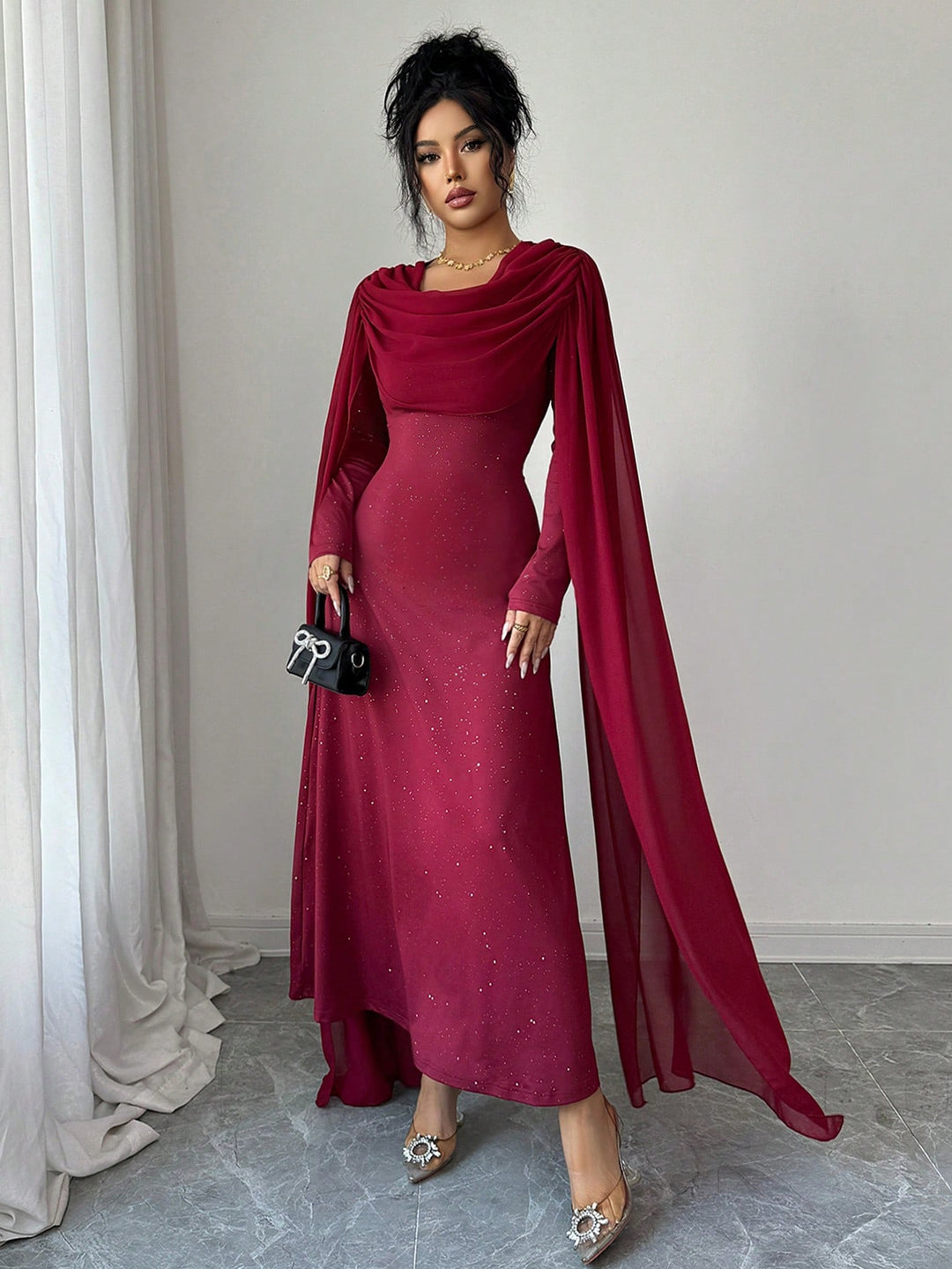 Rochie maxi SHEIN, vișiniu