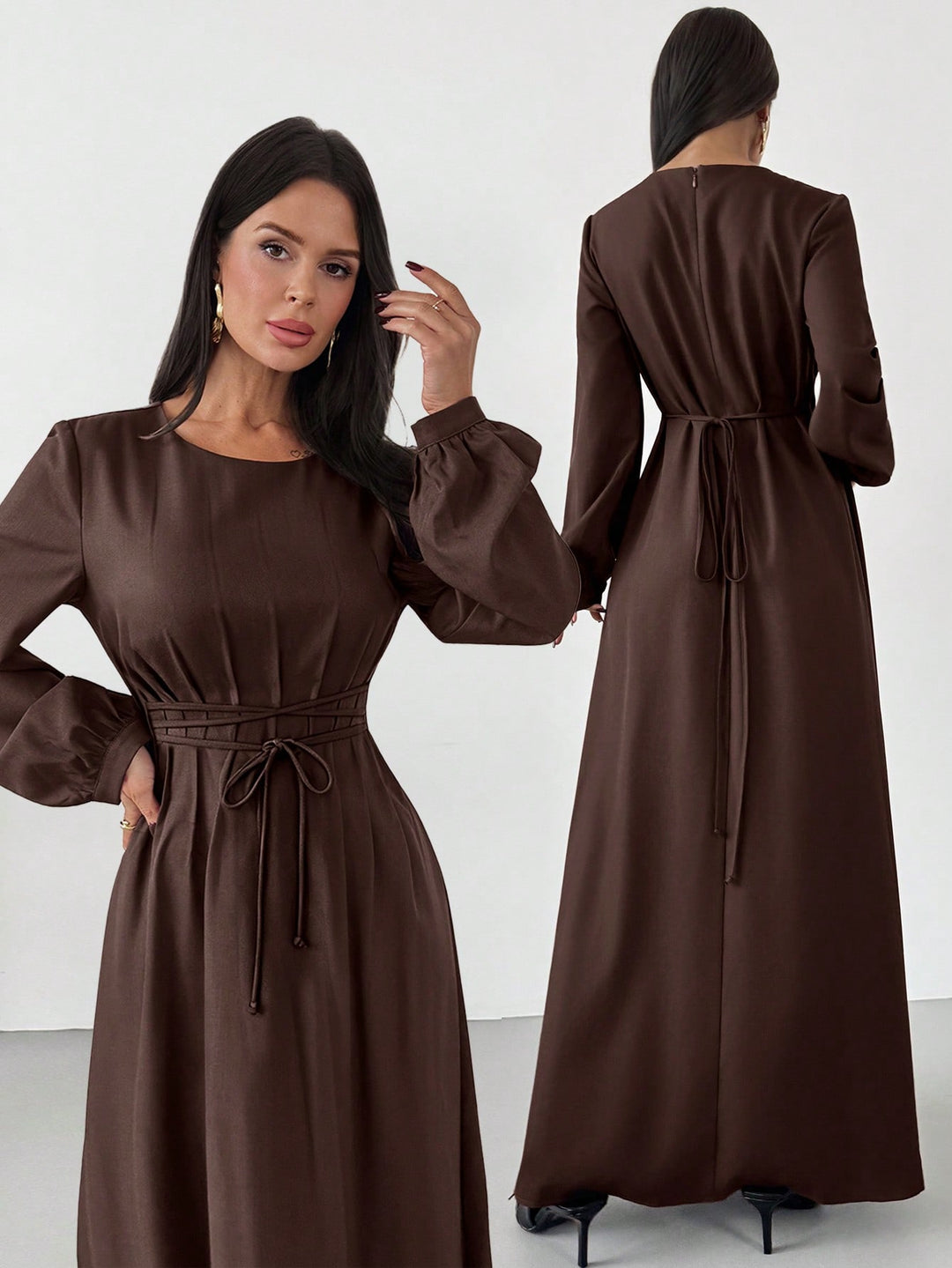 Rochie maxi SHEIN, maro