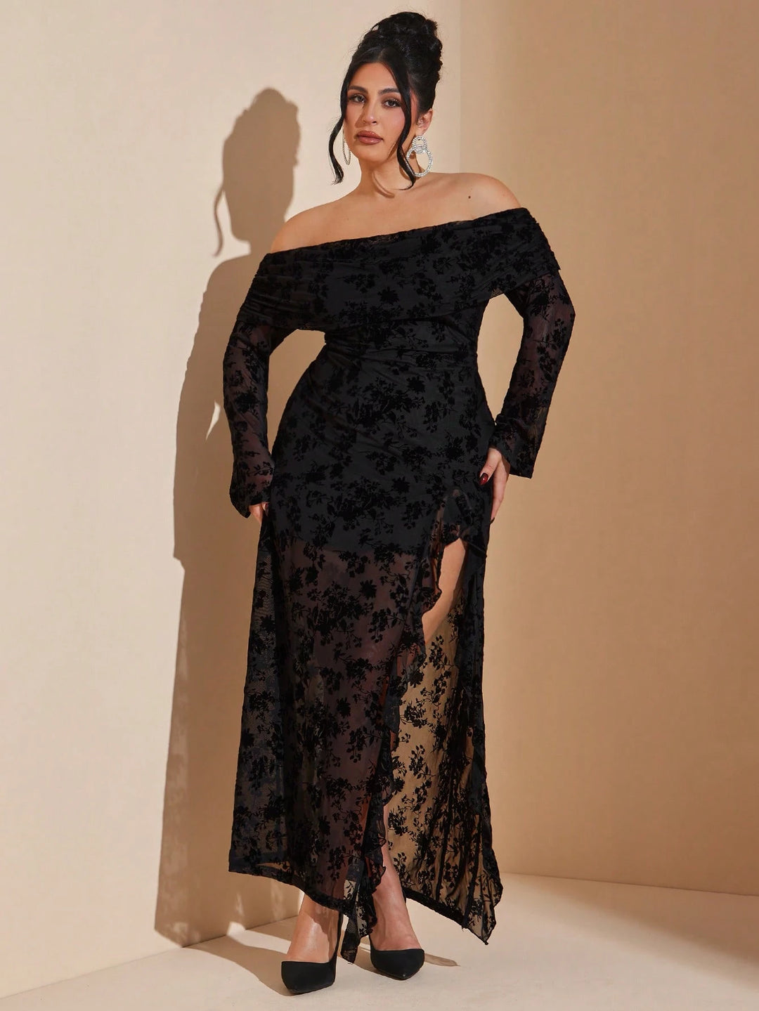 SHEIN maxi ruha, fekete