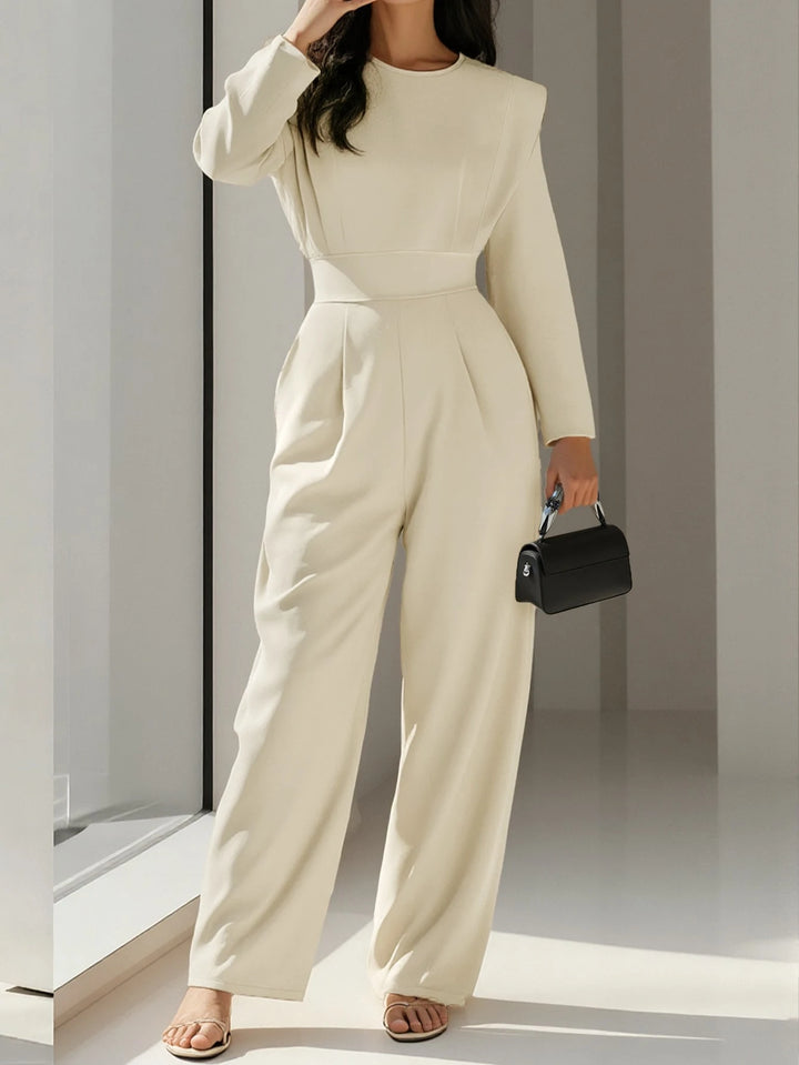 SHEIN hosszú overál, krémszín