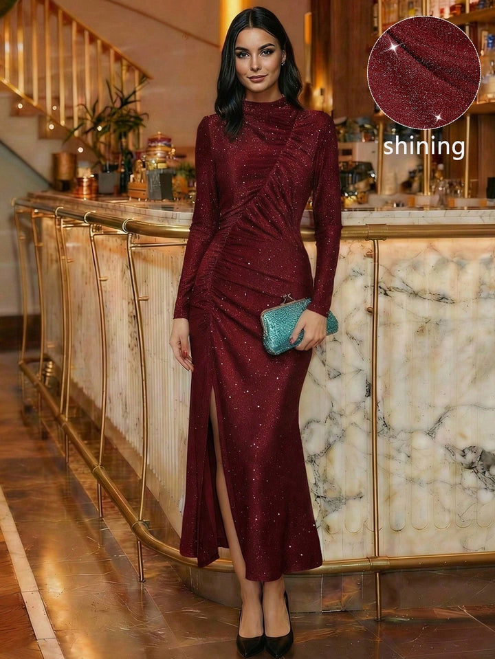 SHEIN maxi ruha, bordó
