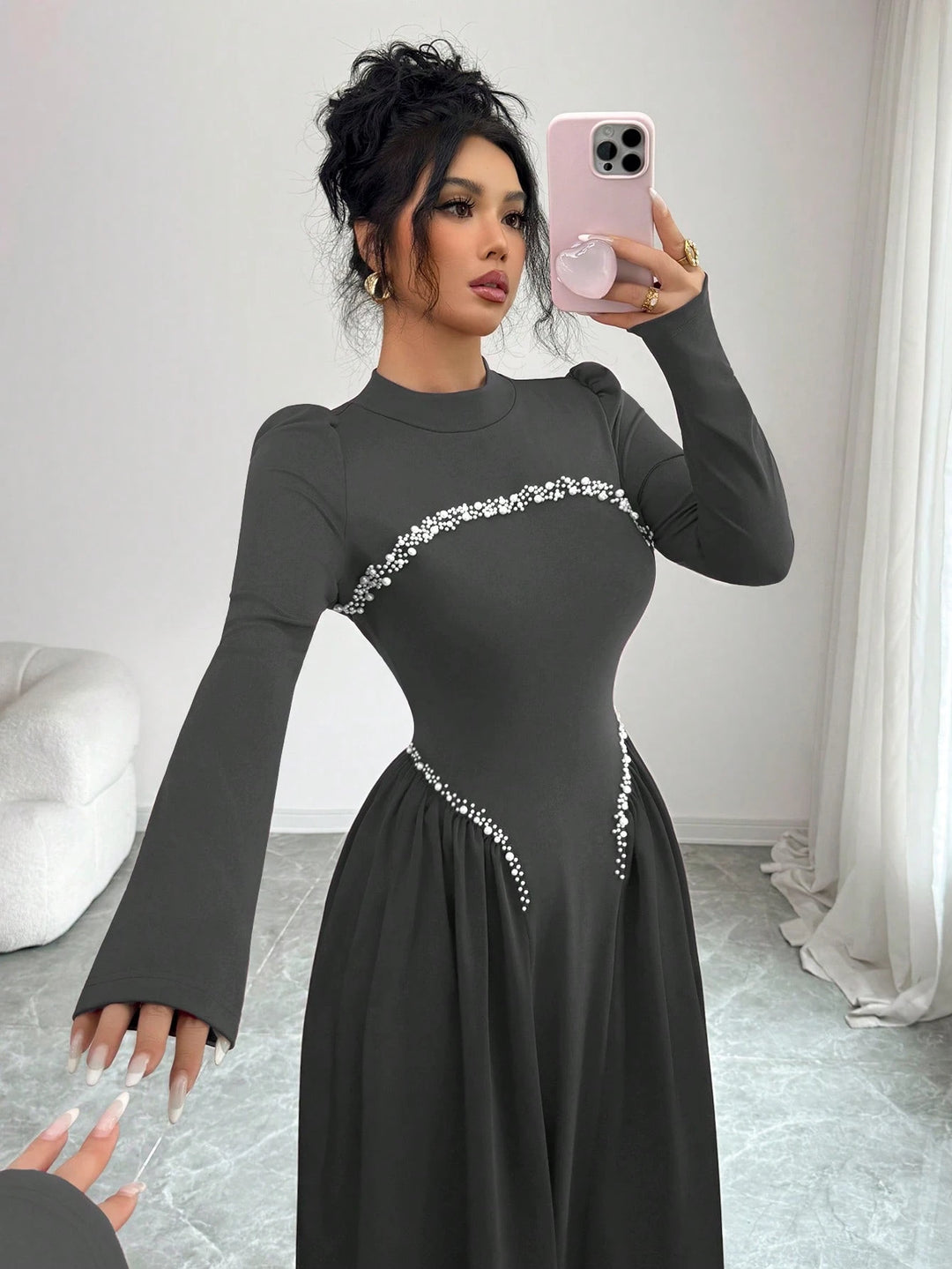 Rochie maxi SHEIN, gri