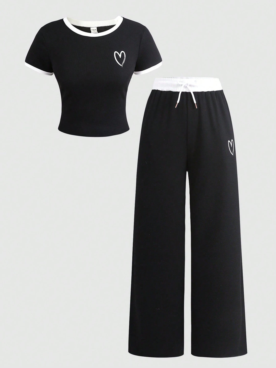 Set de tricou și pantaloni SHEIN, mix culori