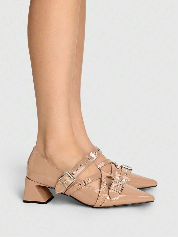 Pantofi cu toc SHEIN, bej