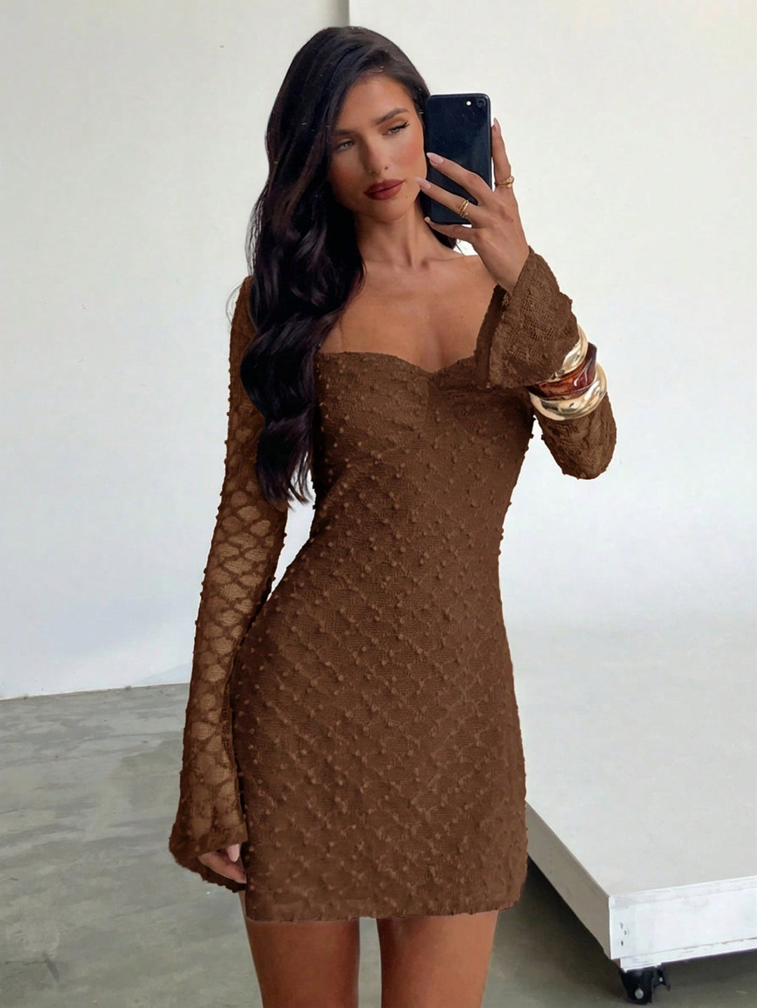 Rochie scurtă SHEIN, maro