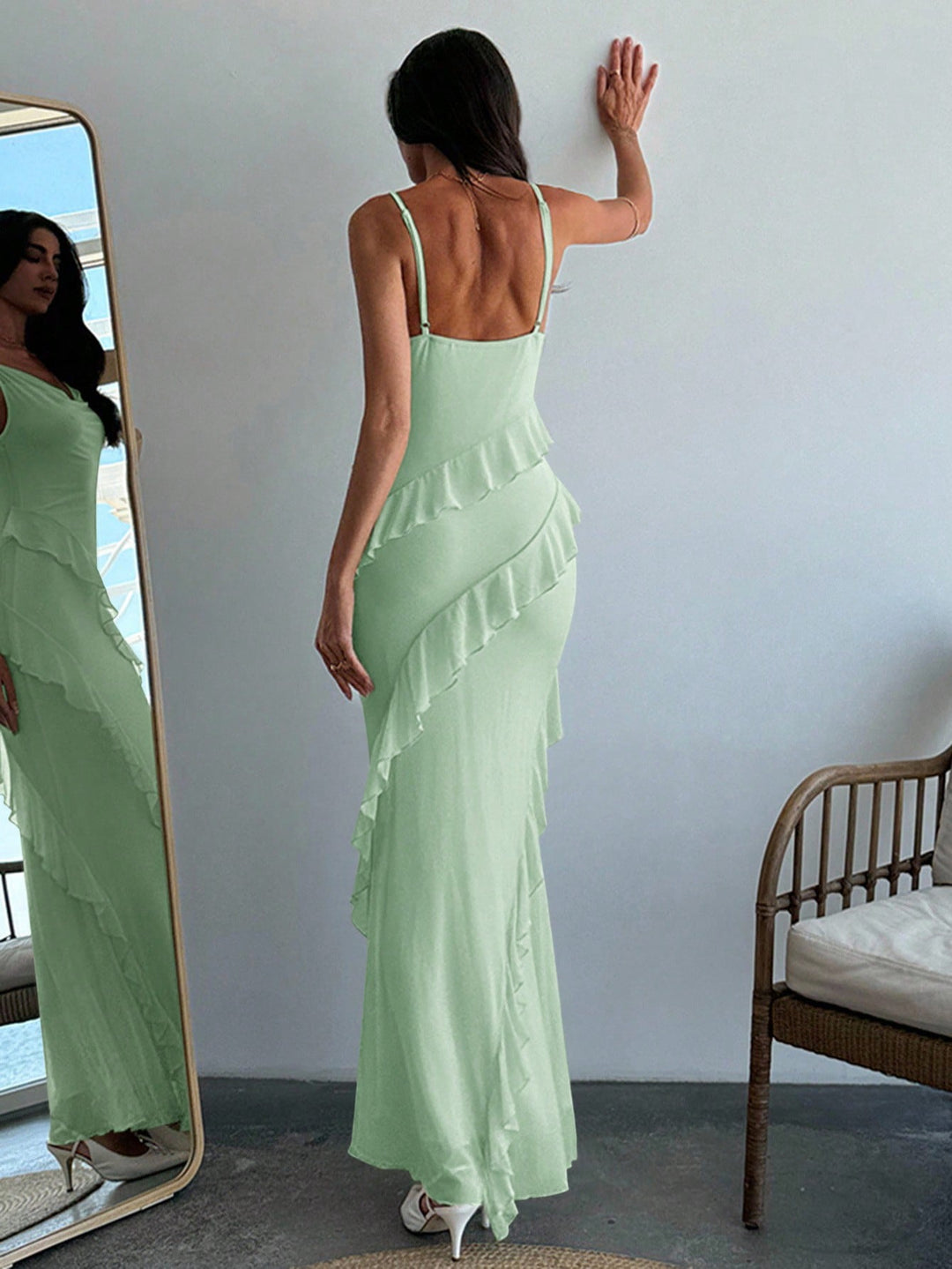 Rochie maxi SHEIN, verde