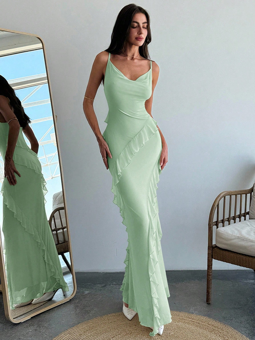 Rochie maxi SHEIN, verde