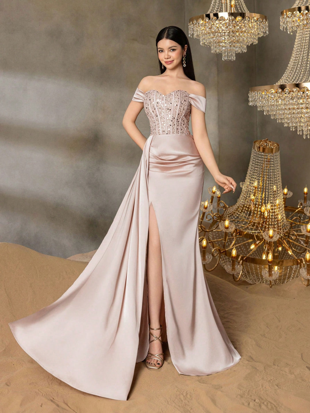 Rochie De Seară Shein, Auriu