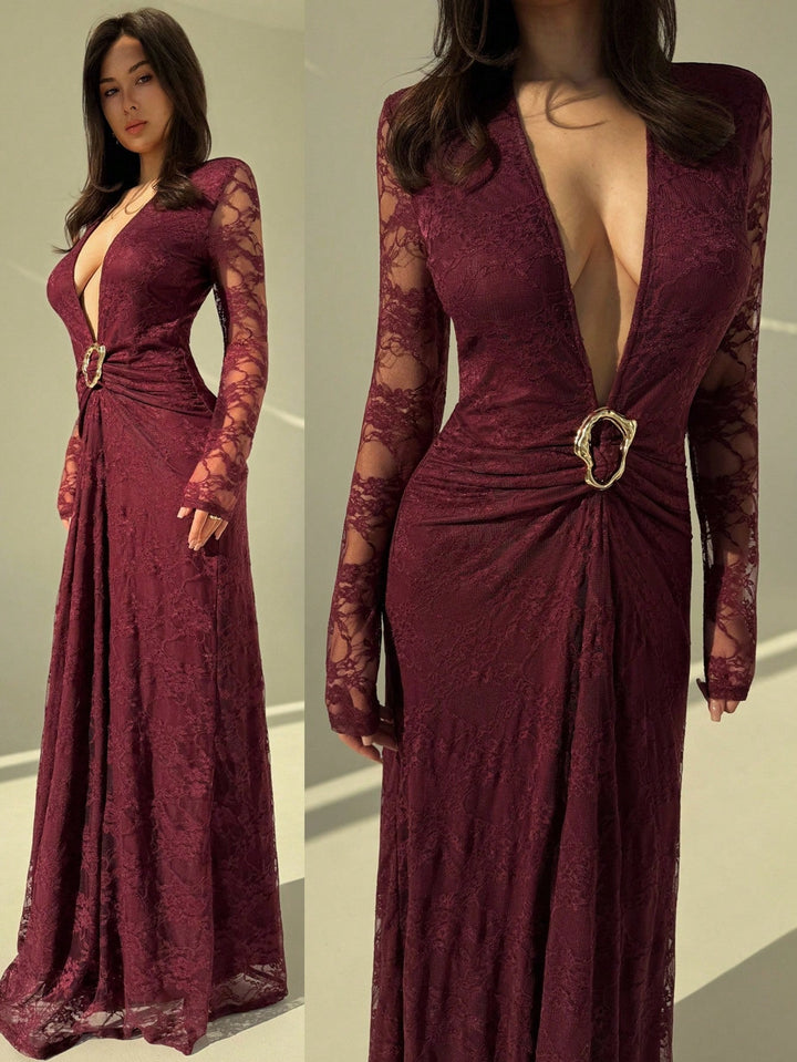 Rochie maxi SHEIN, vișiniu