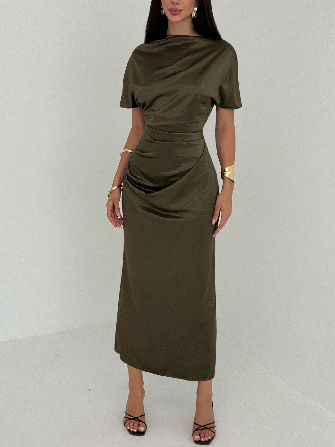 Rochie maxi SHEIN, kaki