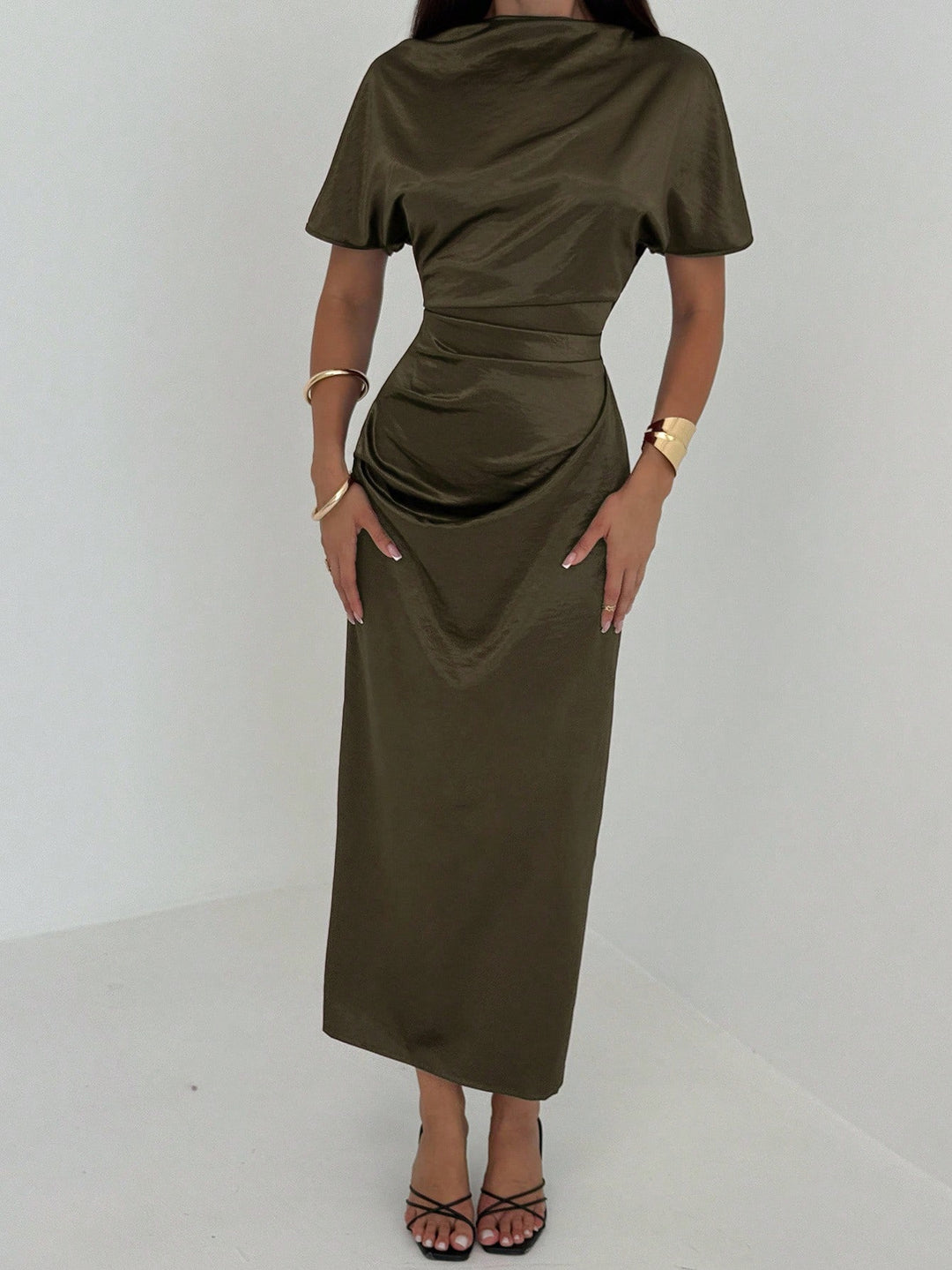 Rochie maxi SHEIN, kaki